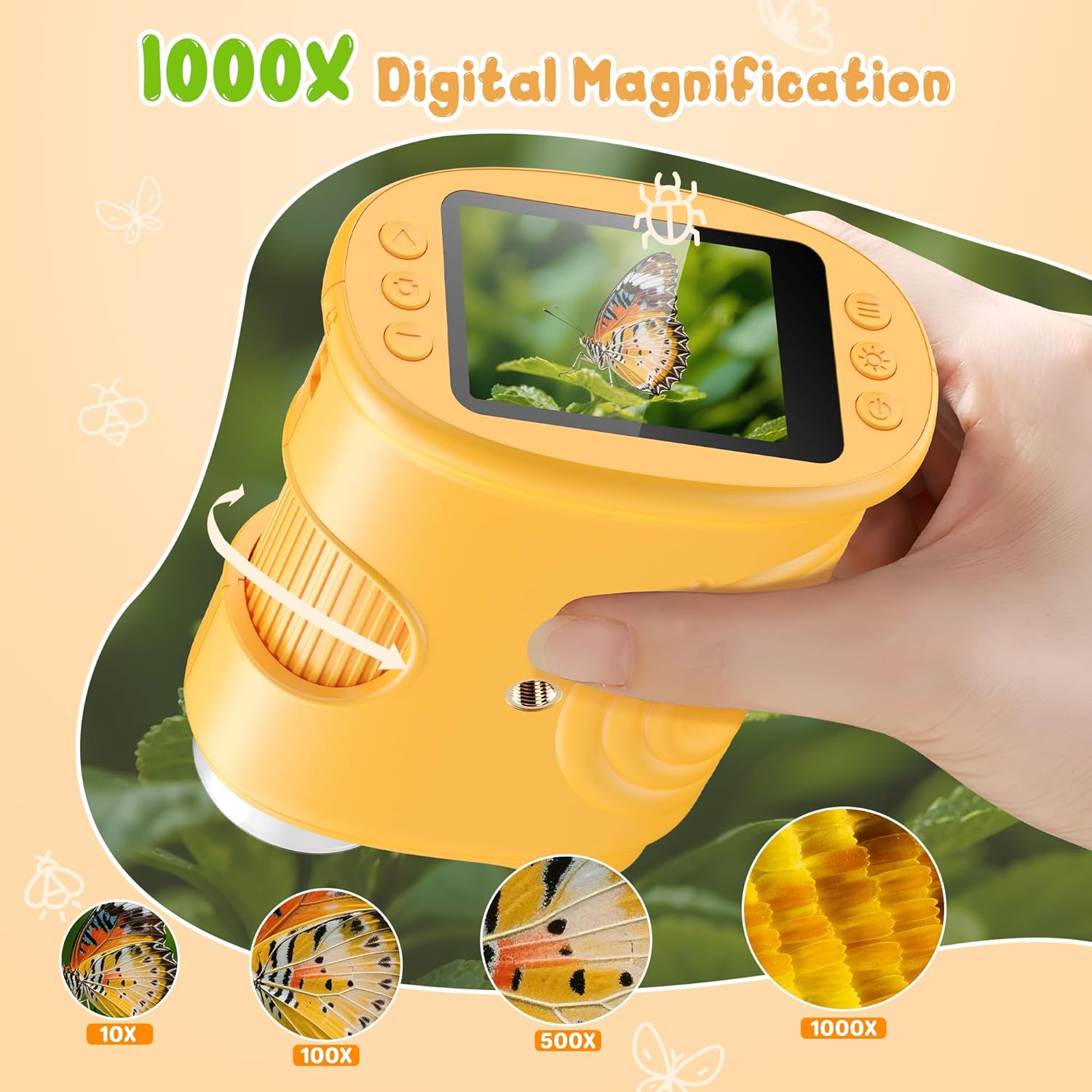 Microscope Kids Science - Mikroskop Digital Genggam 1000X untuk Anak-anak