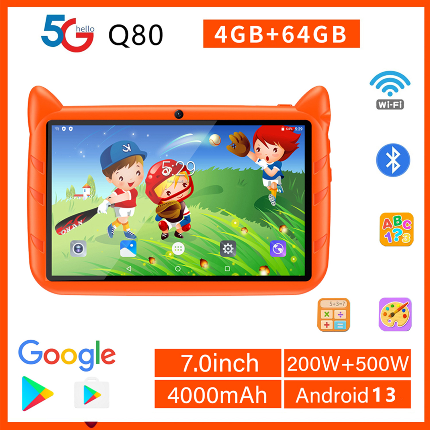 Learning Tablet Kids - Tablet anak-anak 5G WiFi, Tablet 7