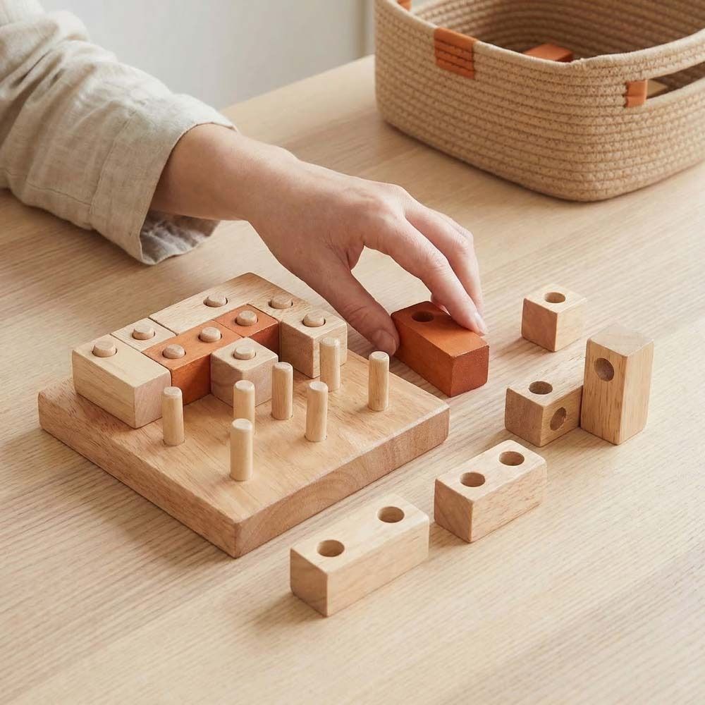 Wooden Puzzle Kids - Permainan Puzzle Geometris IQ Kreatif 3D